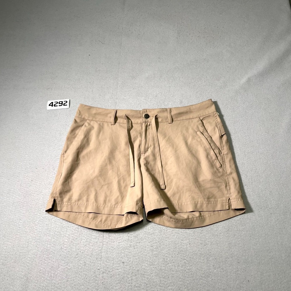 Magellan Outdoors Chino Shorts Womens Large Brown Flat‎ Front Drawstring Casual